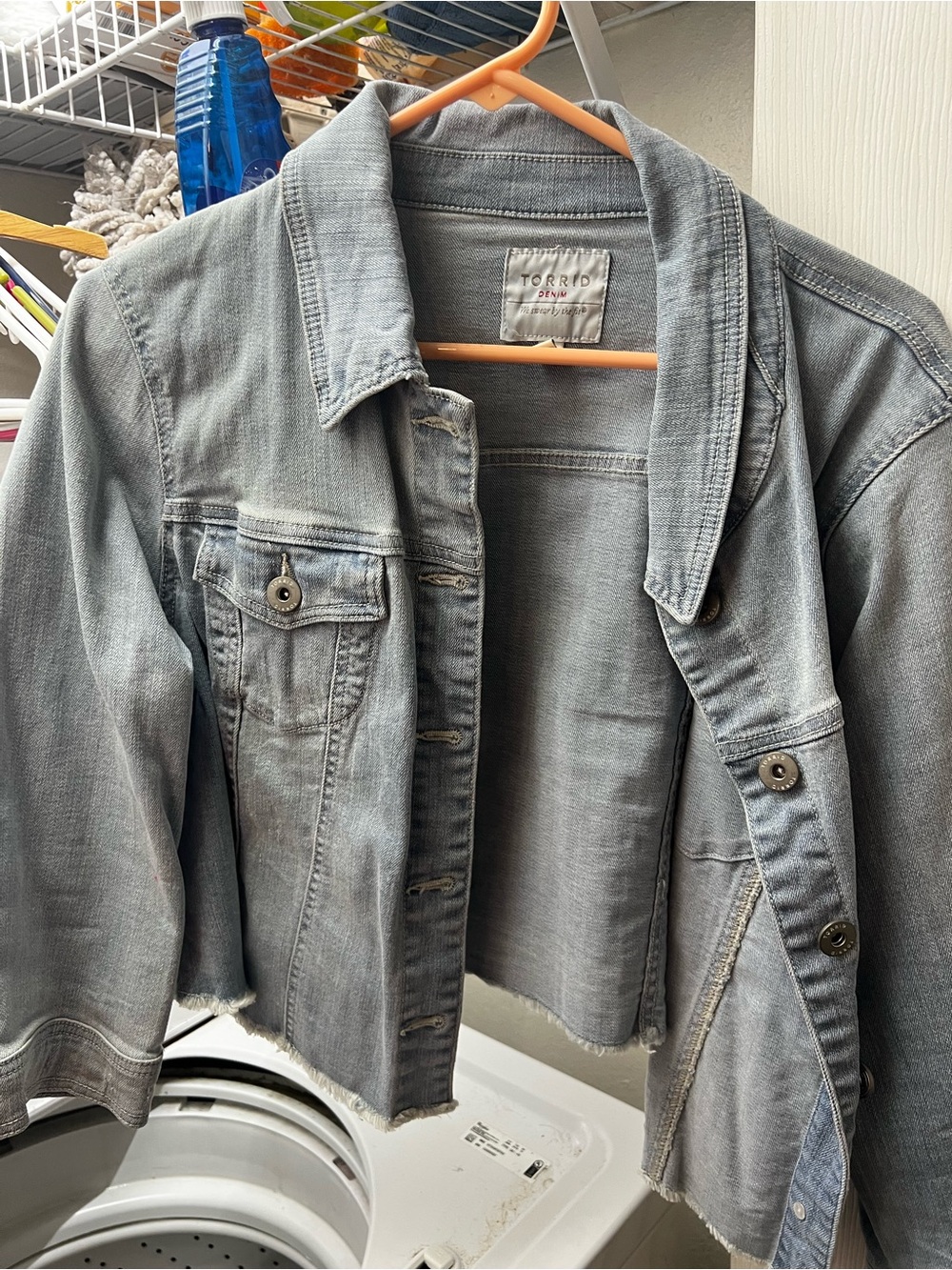 torrid Light blue Cropped Denim Trucker Jacket